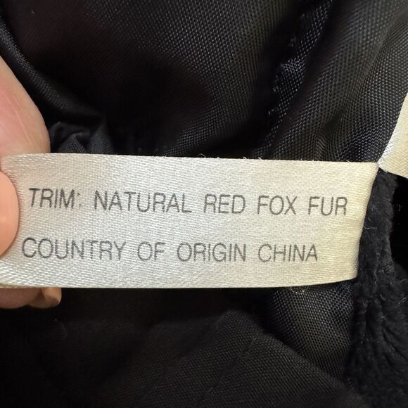 Pendleton Women's Black Parka w/ Real Red Fox Fur Trimmed Hood Small - Picture 11 of 14